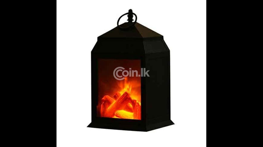 LED Fireplace Style Lantern ගිනි උදුනක අසිරිය දැන් LED LAMP එකකින්