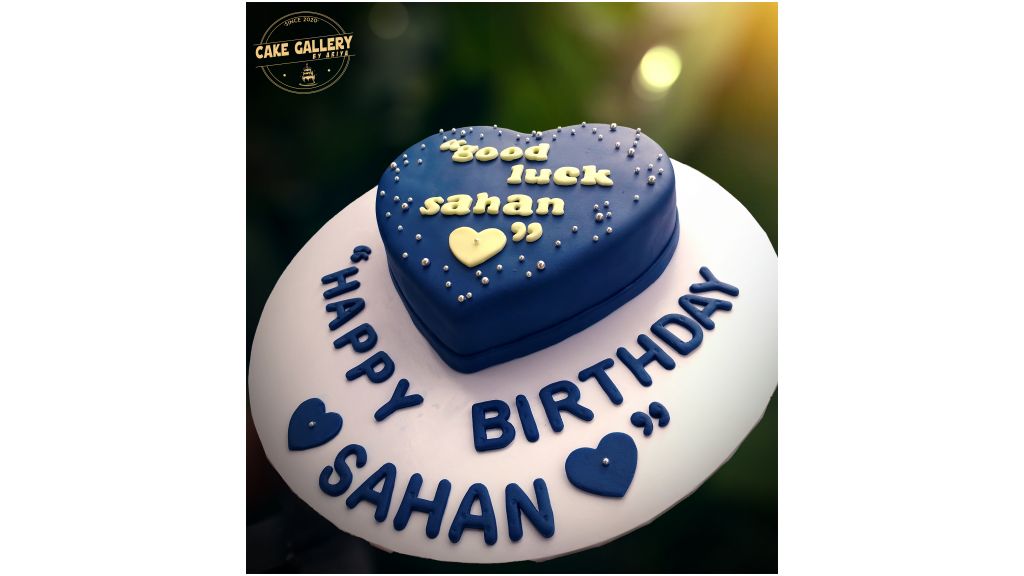 Blue Heart Birthday cake