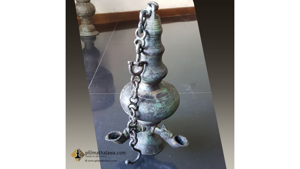 14'' High Old Dambadeni Oil Lamp පරණ දඹදෙණි පහන