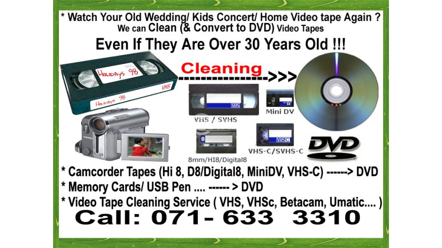 Old Wedding Video Cassette cleaning and USB DVD recording