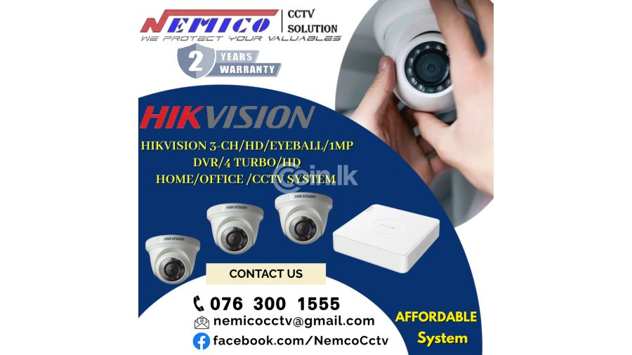 NEMICO | CCTV 3 CH -HD  1MP Eyeball   DVR 4 Turbo