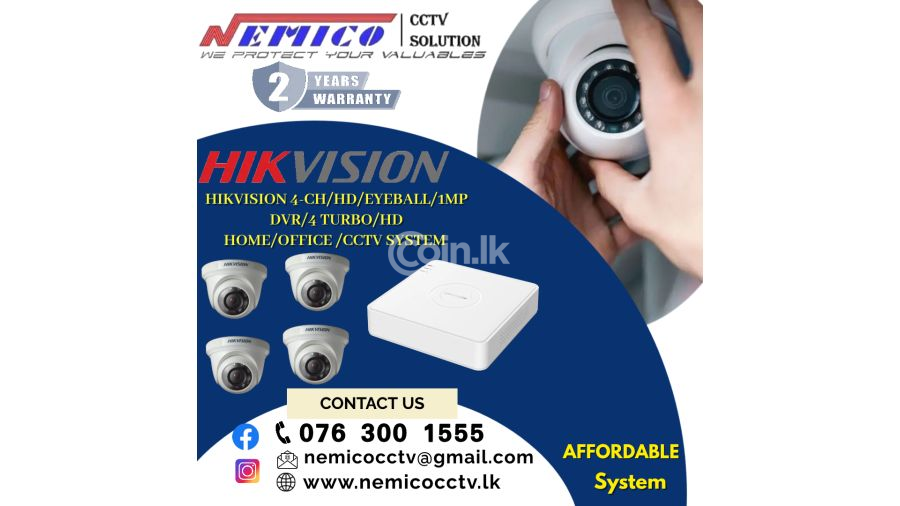 NEMICO | CCTV 4 CH -HD  1MP Eyeball   DVR 4 Turbo