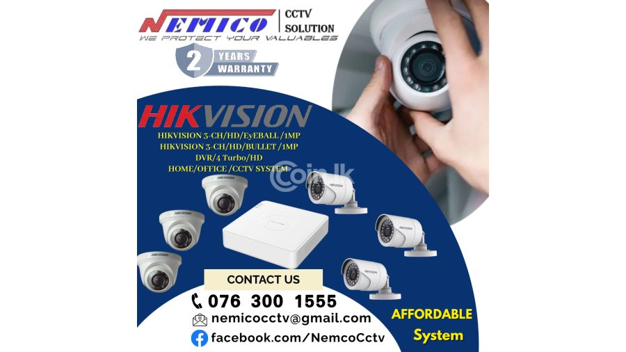 Hikvision CCTV CH 3 -ch Eyeball HD 1MP   CCTV 3CH -HD  1MP Bullet   DVR 4 Turbo