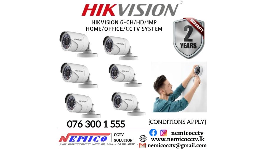 Hikvision CCTV CH 6-HD/ 1MP/ Bullet