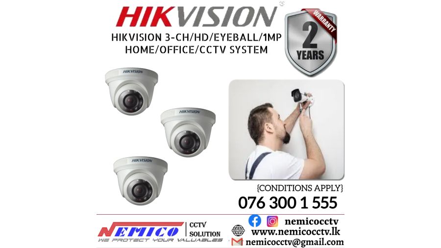 CCTV CH 3-HD/ 1MP/Eyeball 