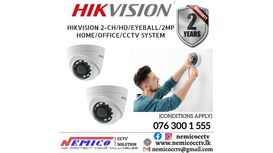 Hikvision CCTV CH 2-HD/ 2MP/ Eyeball  
