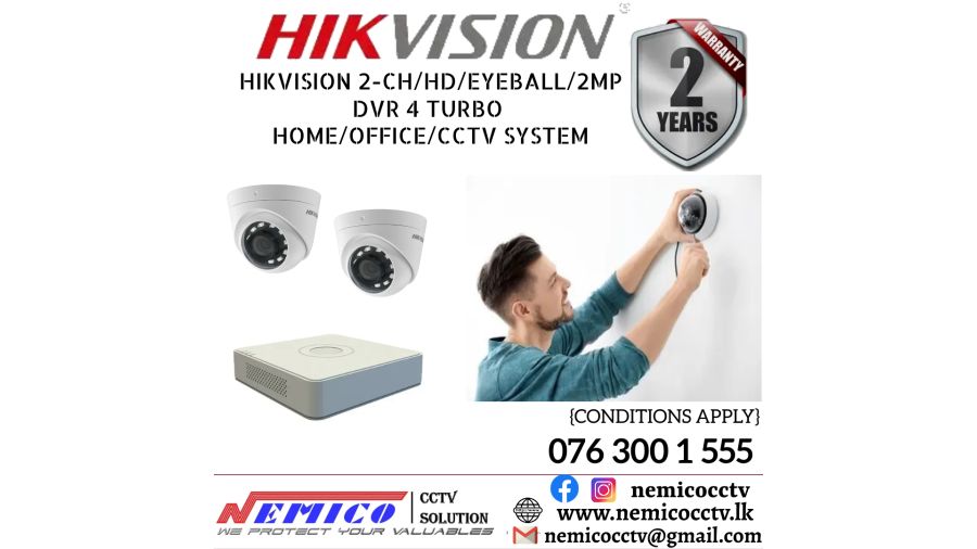 Hikvision CCTV CH 2-HD/ 2MP/ Eyeball  