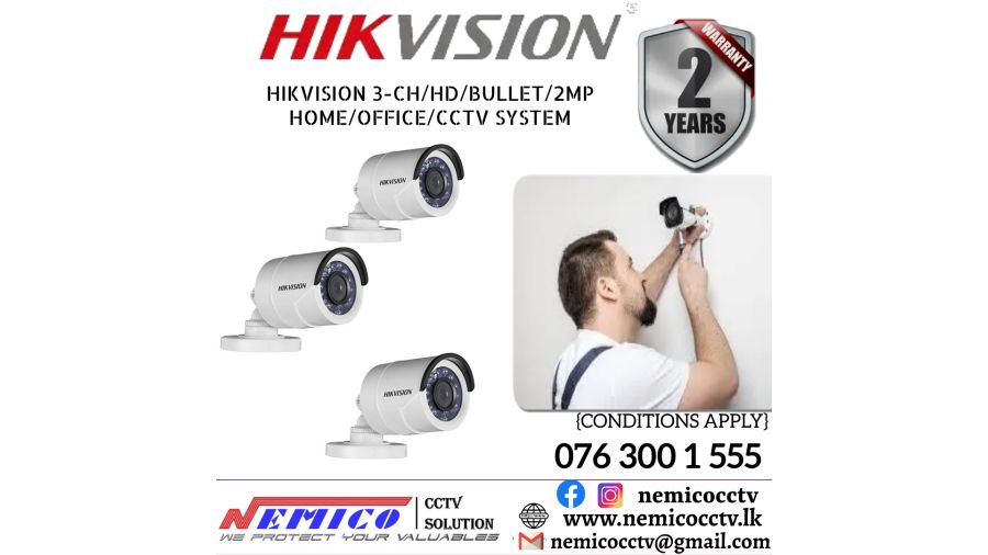 Hikvision CCTV CH 3-HD/ 2MP/ Bullet 