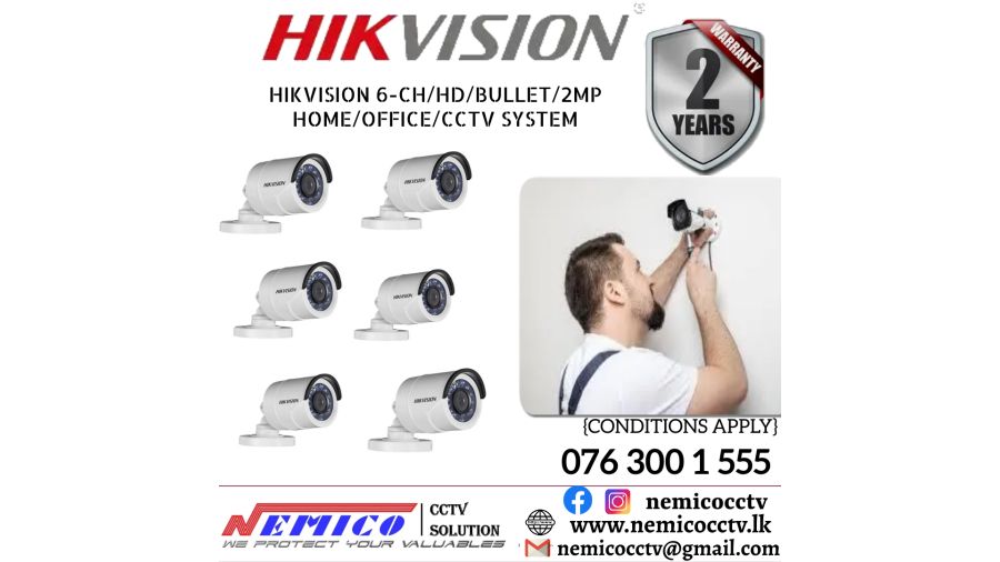 Hikvision CCTV CH 6-HD/ 2MP/ Bullet