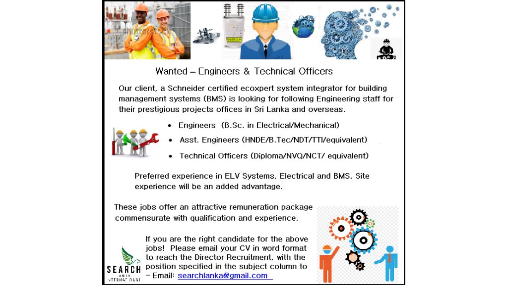 Wanted – Engineers & Technical Officers